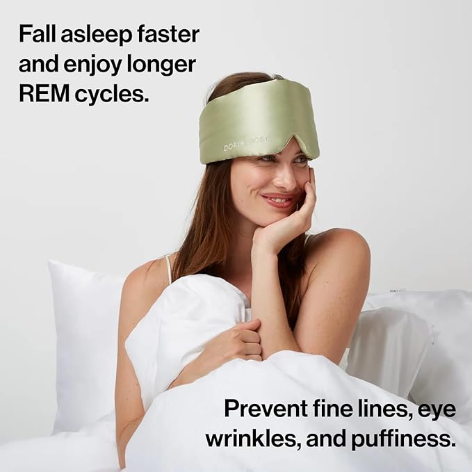 Dore & Rose Deep Sleep Mask Light Blocking, 23 Momme Mulberry Silk Eye Mask, Ultra Soft, Adjustable - Travel Sleeping Mask for Men & Women - Olive-Velvo Beauty