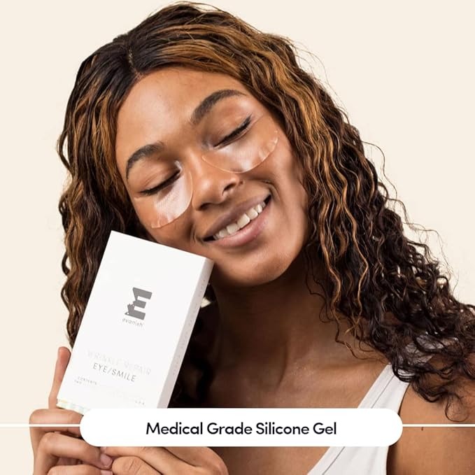 Wrinkle Repair Eyes and Smile - Hydrating Under Eye Patches for Puffy Eyes and Fine Lines - Reusable Silicone Gel Masks - Anti-Wrinkle Treatment, USA Made (2 Count)-Velvo Beauty