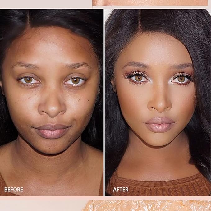 Pro Cream Highlight and Contour Palette Kit with Mirror & Brush for Women. White Silver Gold Highlight Brown Face Correcting Concealer Palette-Velvo Beauty