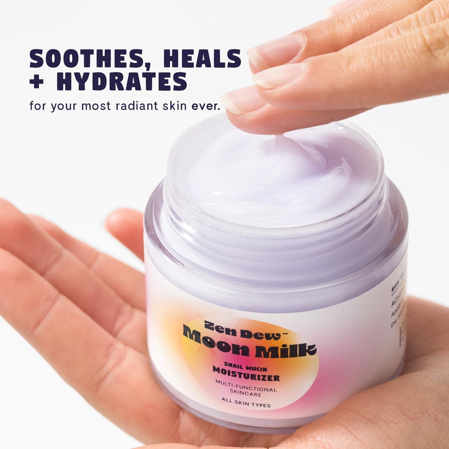 Moon Milk Snail Mucin Moisturizer Gel Cream 3.52 Oz - Blue Light Skin Defense - Korean Snail Mucin Serum Cream that Replenishes Moisture & Leaves Skin Brighter, Plumper, Soothed & Smooth - 2 Pack-Velvo Beauty