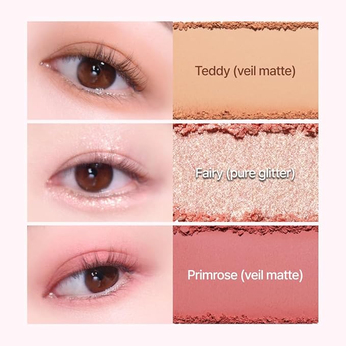Espoir Real Eye Palette All New #3 Rosy BB 0.2 oz | Multi-Use Long-Lasting Blendable 8 Colors Natural Glitter Soft veil matte Makeup Eyeshadow Palette for Various Makeup Looks | Korean Makeup-Velvo Beauty