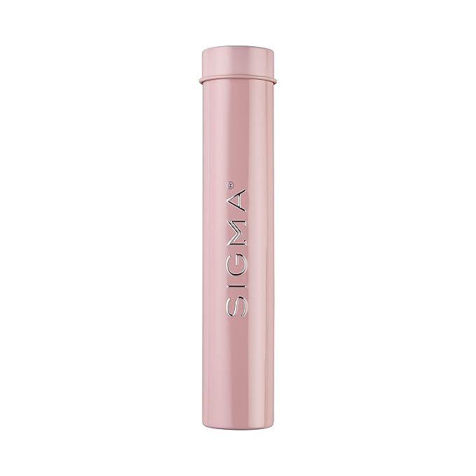 Sigma Beauty Travel Essential Trio - Makeup Brush Set for Foundation Powder Eyeshadow - 3 Tool Brushes with Brush Tin Holder - - Skin Safe, Vegan Makeup Brushes for Travel - Light Pink-Velvo Beauty