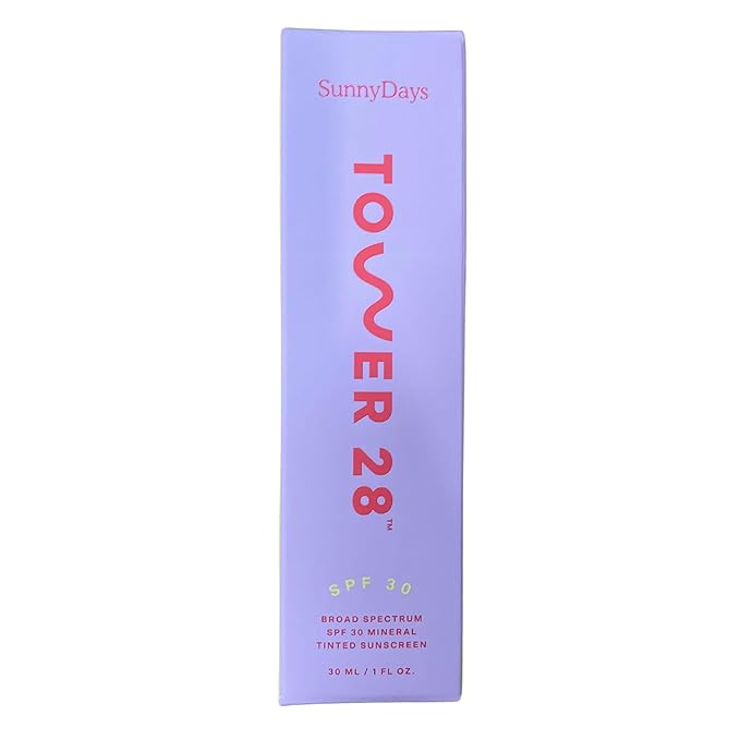 Tower 28 Beauty SunnyDays SPF 30 Tinted Mineral Sunscreen - For Sensitive Skin - 2-in-1 Facial Broad Spectrum UVA/UVB Protection + Foundation – Shade 30 PCH, 1 Fl Oz-Velvo Beauty