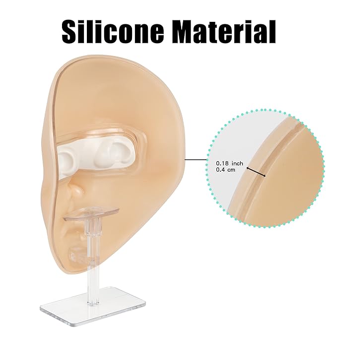 Makeup Practice Mannequin Face, 5d Reusable Silicone Makeup Practice Board Full Face with Makeup Brushes Sponge Set and Eyeshadow Board Makeup Kit for Emerging Makeup Artist, Girl's Gift-Velvo Beauty