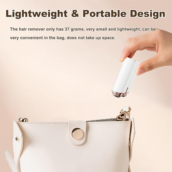 Facial Hair Removal for Women, Portable Painless Electric Shaver Device with Built-in LED, Wet/Dry Electric Razor Hair Remover Epilators for Face, Chin, Upper Lip and Arms (White-2025)-Velvo Beauty