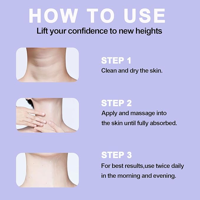 Neck Firming Cream, Neck Tightening Cream, Tighten and Lift Neck Cream, Neck Creams for Tightening and Firming Sagging Skin, Help Reduce Fine Lines & Wrinkles-Velvo Beauty