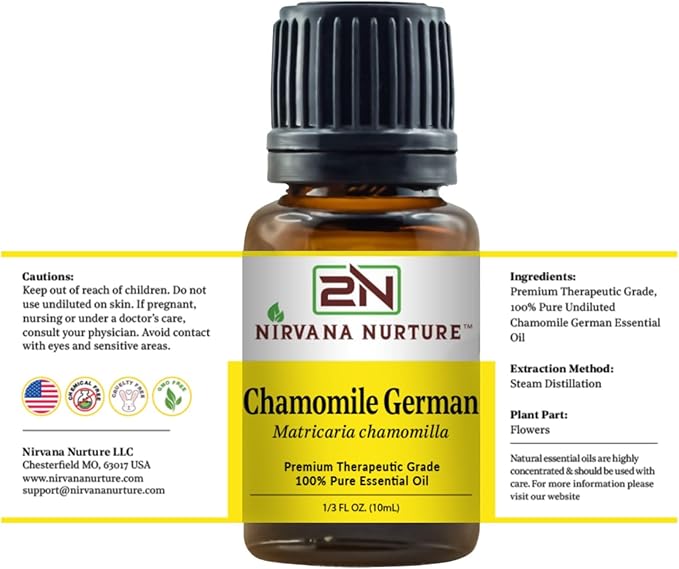 Chamomile German Essential Oil 100% Pure Premium Therapeutic Grade, Undiluted - Aromatherapy Diffuser for Calm and Relaxation, Skin Care, Hair Care-Velvo Beauty
