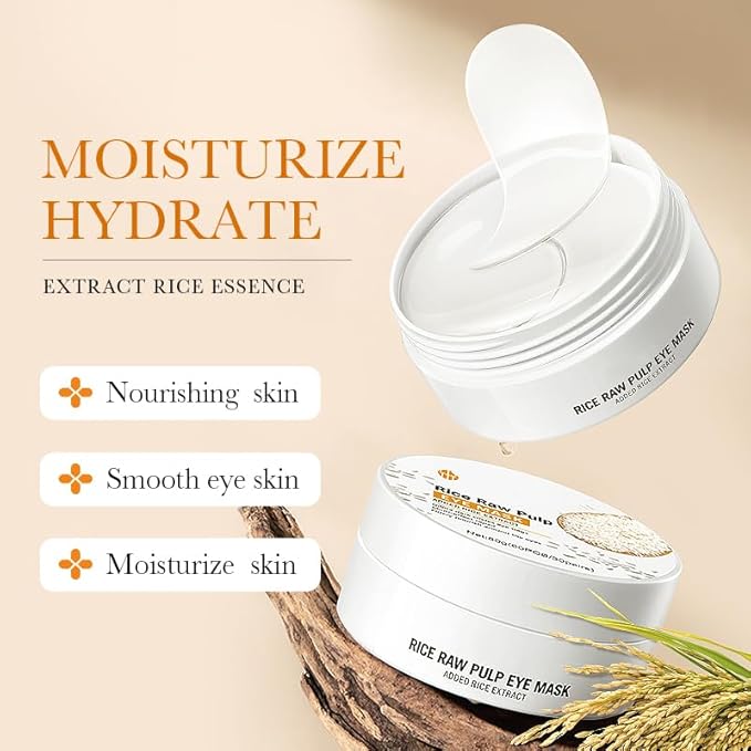 Rice Essence Eyes Mask Smooth And Moisturizing Around Eyes Skin Added Rice Extract, 2.27 Ounce (Pack of 1)-Velvo Beauty