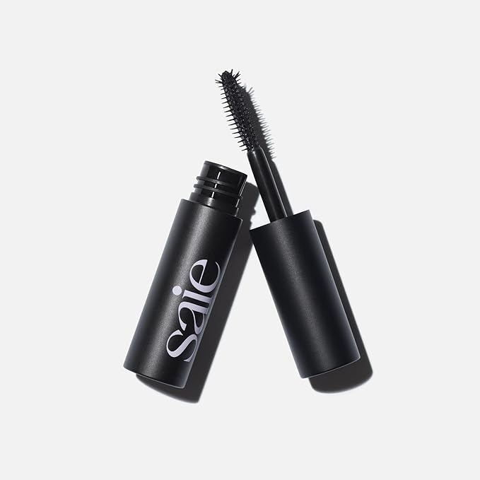 Saie Mini Mascara 101 - Lash Lengthening Mascara for Thick, Bold, Lifted Lashes - Buildable Eye Makeup Formulated to Strengthen and Condition with Rich Nutrients - Black (0.17 oz)-Velvo Beauty