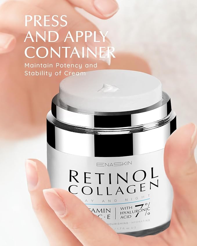 EnaSkin Retinol Cream for Wrinkles: Face Neck Collagen Cream for Tightening Skin - Anti Aging Facial Moisturizer Day and Night for Women and Men 1.7 Fl OZ-Velvo Beauty