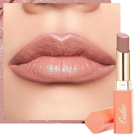 Oulac Nude Lipsticks for Women, Pink Matte Lip Stick, Full Coverage Lip Color, Satin Matte Finish, Cream Texture, Hydrating, Infused with Hyaluronic Acid, Vegan & Clean Beauty 4g SG03 Be Seductive-Velvo Beauty