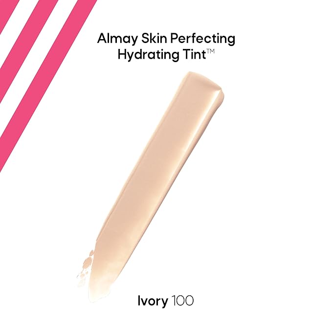 Almay Hydrating Liquid Foundation Tint, Lightweight with Light Coverage, Naturally Dewy Finish, Hypoallergenic, Dermatologist TestedFragrance Free, 100 Ivory, 0.94 fl oz.-Velvo Beauty