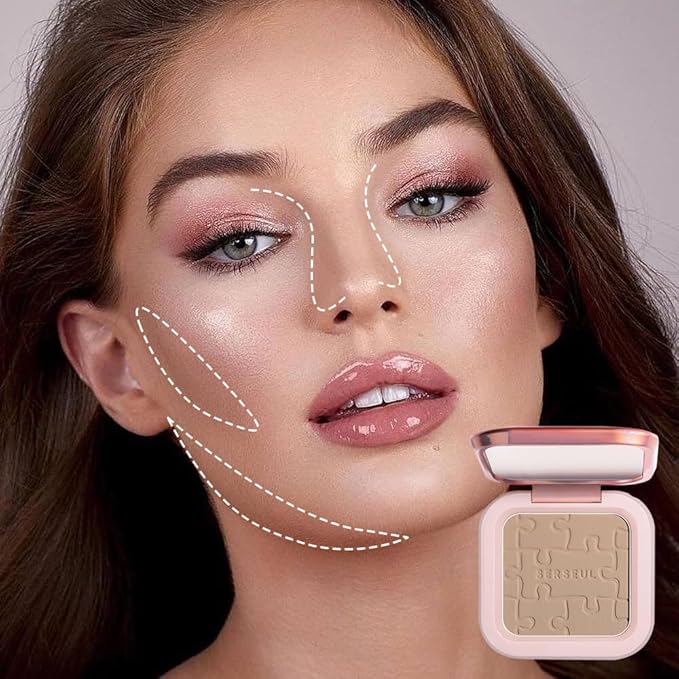 Contour Palette Face Sculpting Grey Contour Powder Palette Face Bronzer Makeup Contouring Palette with Mirror - Highly Pigmented Contour Shadow For Light Skin tone-Velvo Beauty