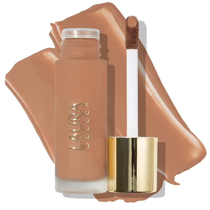 LAURA GELLER Double Take Liquid Foundation | Medium to Full Coverage, Natural Matte Finish, Tan-Velvo Beauty