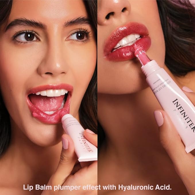 Infinitek Paris Luxury Lip Balm with Hyaluronic Acid - Hydrating Lip Gloss Plumper, Volumizing Tinted Lip Balm Makeup, Plumping Lip Gloss to Nourish & Repair Damaged Lips, 0.33 oz / 9.35 g-Velvo Beauty