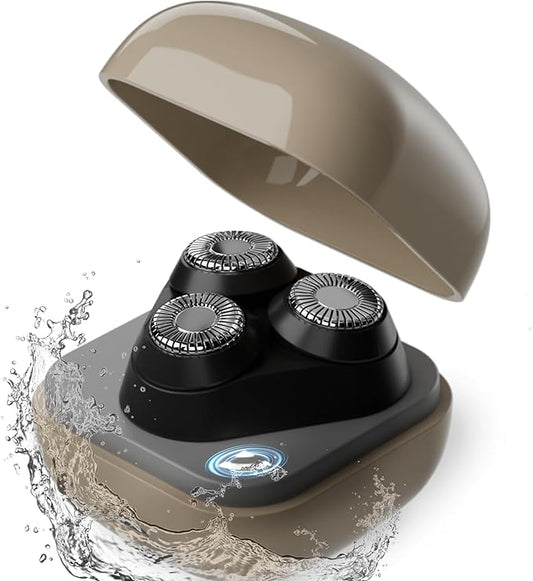 Facial Hair Removal for Women, 3D Floating Blade Rotary Razor, Wet/Dry Electric Shaver, Portable & USB Rechargeable Epilator Hair Remover for Face, Upper Lip, Chin, Arms & Legs (Beige)-Velvo Beauty