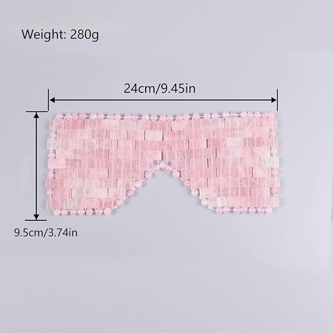 Rose Quartz Eye Mask, Jade Eye Mask 100% Natural Crystal Eye Mask, Reusable Gemstone Eye Mask Eliminate Wrinkles Puffiness Headache and Migraine Relief Hot or Cold Using-Velvo Beauty