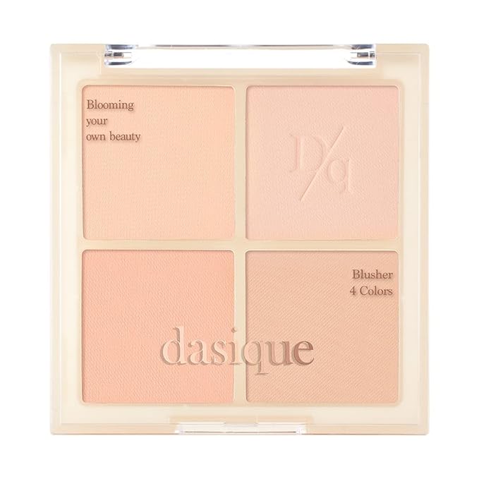 Dasique Blending Mood Cheek #01 Warm Blending l Cruelty-Free l 4 Blendable Shades in Lightweight, Long-lasting, Smooth Powder-Velvo Beauty
