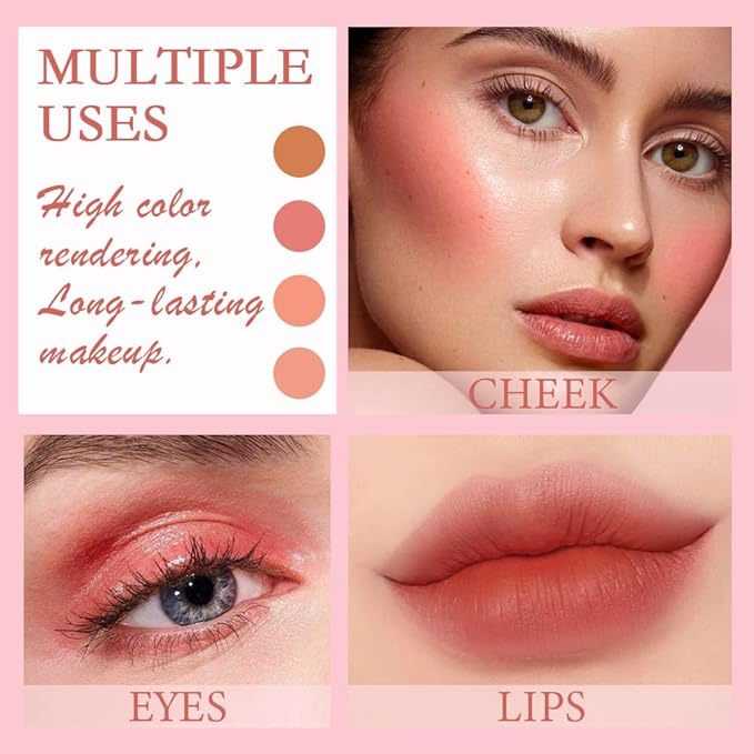 evpct 2Pcs Soft Cream Velvet Liquid Blush Makeup for Cheeks Lips, Moisturizing Lightweight Blendable Feel Waterproof Long-Wearing Smudge Proof Natural Matte Finish Looking Dewy Cheek Tint D111 & D113-Velvo Beauty