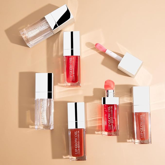 Lip Glow Oil Long Lasting Plumping Transparent Lip Balm Moisturizing Lip Oil Repairing Lip Lines and Prevents Dry Cracked for Lip Care and Dry Lips (Set-B)-Velvo Beauty