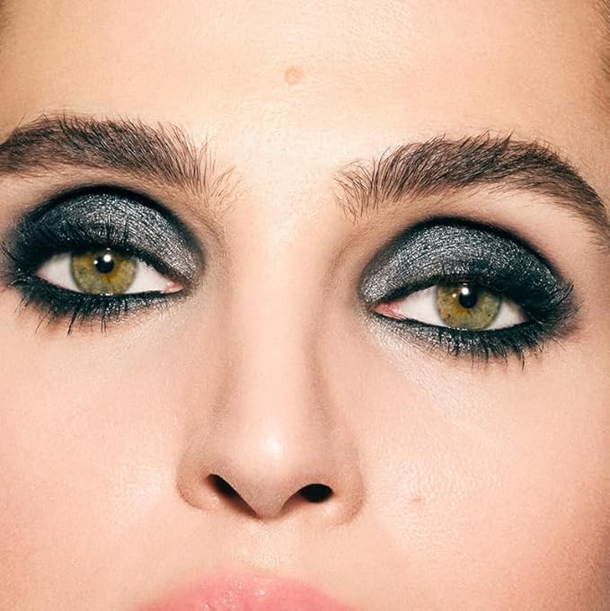 MAKE Beauty Multi-Chromatic Eye Shadow. Metal Reflecting Luminous Foil Finish Creamy, Buildable, Dimensional Long-wear, Crease-proof Powder Eyeshadow, Multichrome Shade - Onyx, Slate Grey-Velvo Beauty