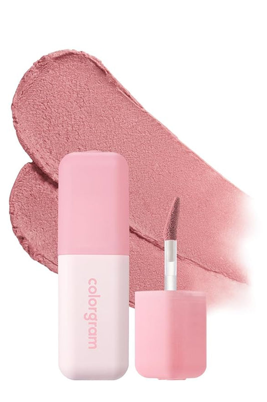 COLORGRAM NUDE BLUR TINT 14 MELLOW STRAWBERRY | Soft Velvet Matte Liquid Lipstick & Cheek Tint | Lightweight Blurring Tint for a Smooth & Airbrushed Finish | Long-Lasting & Non-Sticky Formula-Velvo Beauty