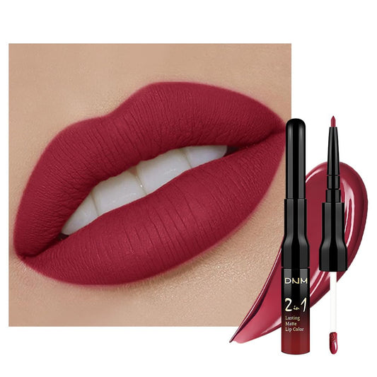 evpct 1Pcs Cherry Frost Red Matte Lip Liner and Liquid Lipstick Stain Makeup Set for women, Red Long Lasting Smudge Proof Lipstick labiales matte mate larga duracion listip 24 hours originales,05#-Velvo Beauty