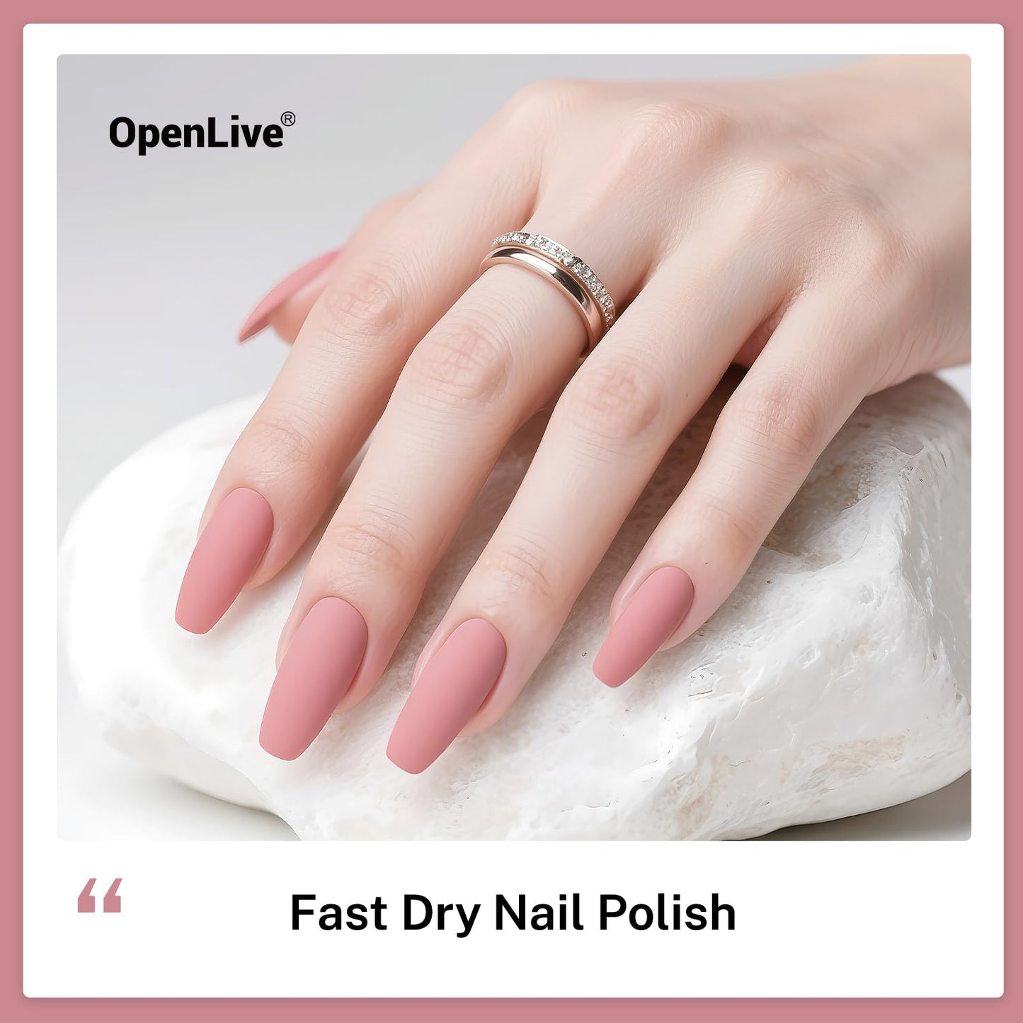 16.5ml Dusty Rose Nail Polish Large Volume Quick Drying Light Pink Nail Polish, Fast Drying and Long Lasting Color Nail Art DIY Home Manicure Gift for Women-Velvo Beauty