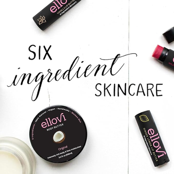 Natural Lip Butter Lip Balm - Ginger Lemon - Pure Enough to Eat - Made With Just 6 Vegan Ingredients - 100% Natural & Organic Moisturizing Lip Care for All Day Hydration (4-Pack)-Velvo Beauty