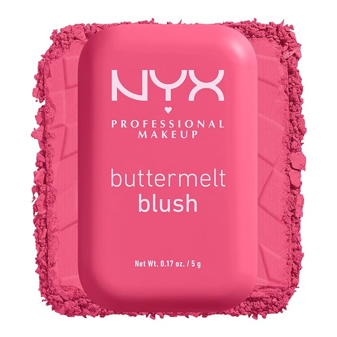 NYX PROFESSIONAL MAKEUP Buttermelt Powder Blush, Fade and Transfer-Resistant Blush, Up to 12HR Make Up Wear, Vegan Formula - Getting Butta-Velvo Beauty