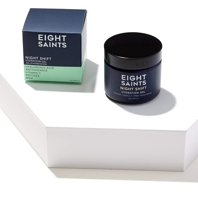 Eight Saints Night Shift Anti-Aging Gel Face Moisturizer, Natural and Organic Anti Wrinkle Night Cream Gel For Face To Reduce Fine Lines and Wrinkles, 2 Ounces-Velvo Beauty