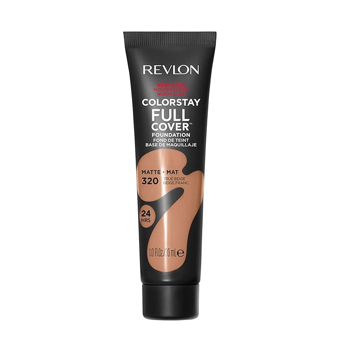 Revlon Liquid Foundation, ColorStay Face Makeup for Normal and Dry Skin, Longwear Full Coverage with Matte Finish, Oil Free, 320 True Beige, 1.0 Oz-Velvo Beauty