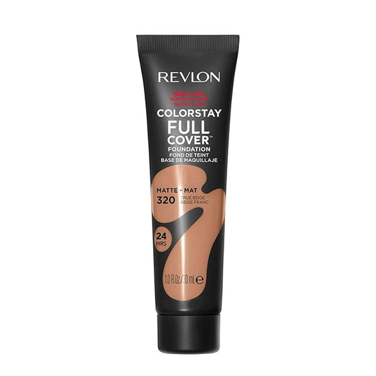 Revlon Liquid Foundation, ColorStay Face Makeup for Normal and Dry Skin, Longwear Full Coverage with Matte Finish, Oil Free, 320 True Beige, 1.0 Oz-Velvo Beauty