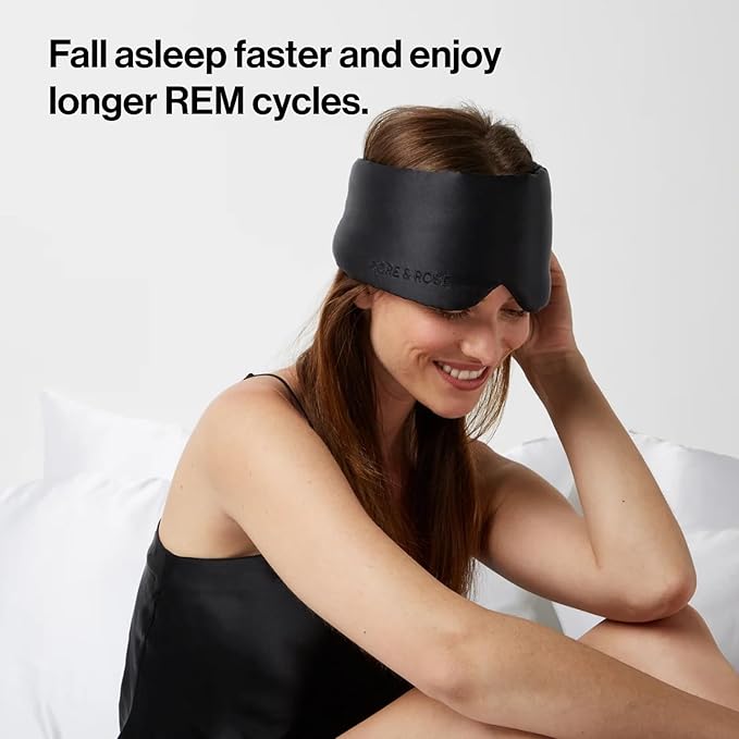 Dore & Rose Deep Sleep Mask Light Blocking, 23 Momme Mulberry Silk Eye Mask, Ultra Soft, Adjustable - Travel Sleeping Mask for Men & Women - Black-Velvo Beauty