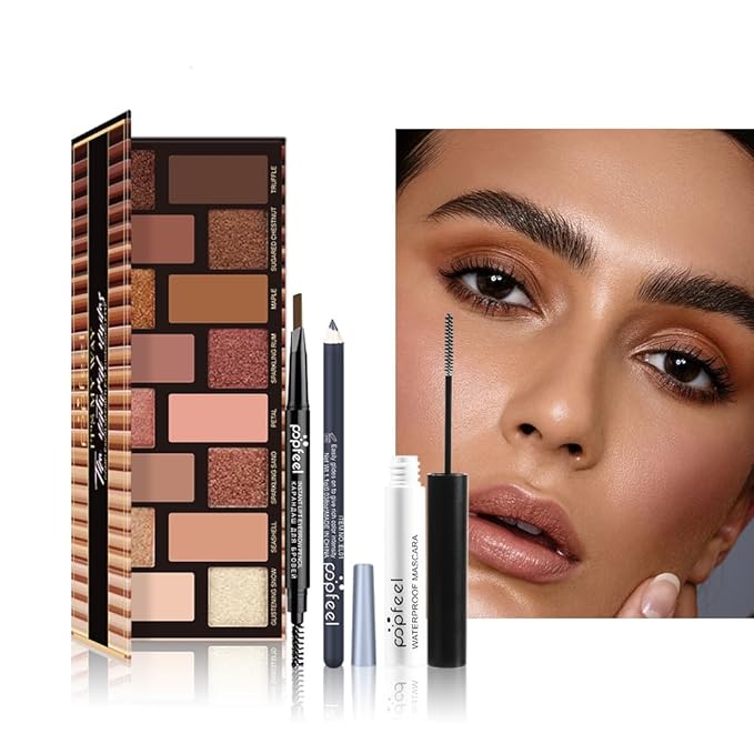 All in One Eyeshadow Palette Makeup Set, Makeup Kits with Makeup Brush Sets, Mascara, Eyebrow Pen, Concealer Lipstick Palette,Travel Makeup Bundle Holiday Surprising Makeup Box for Women Girl-Velvo Beauty