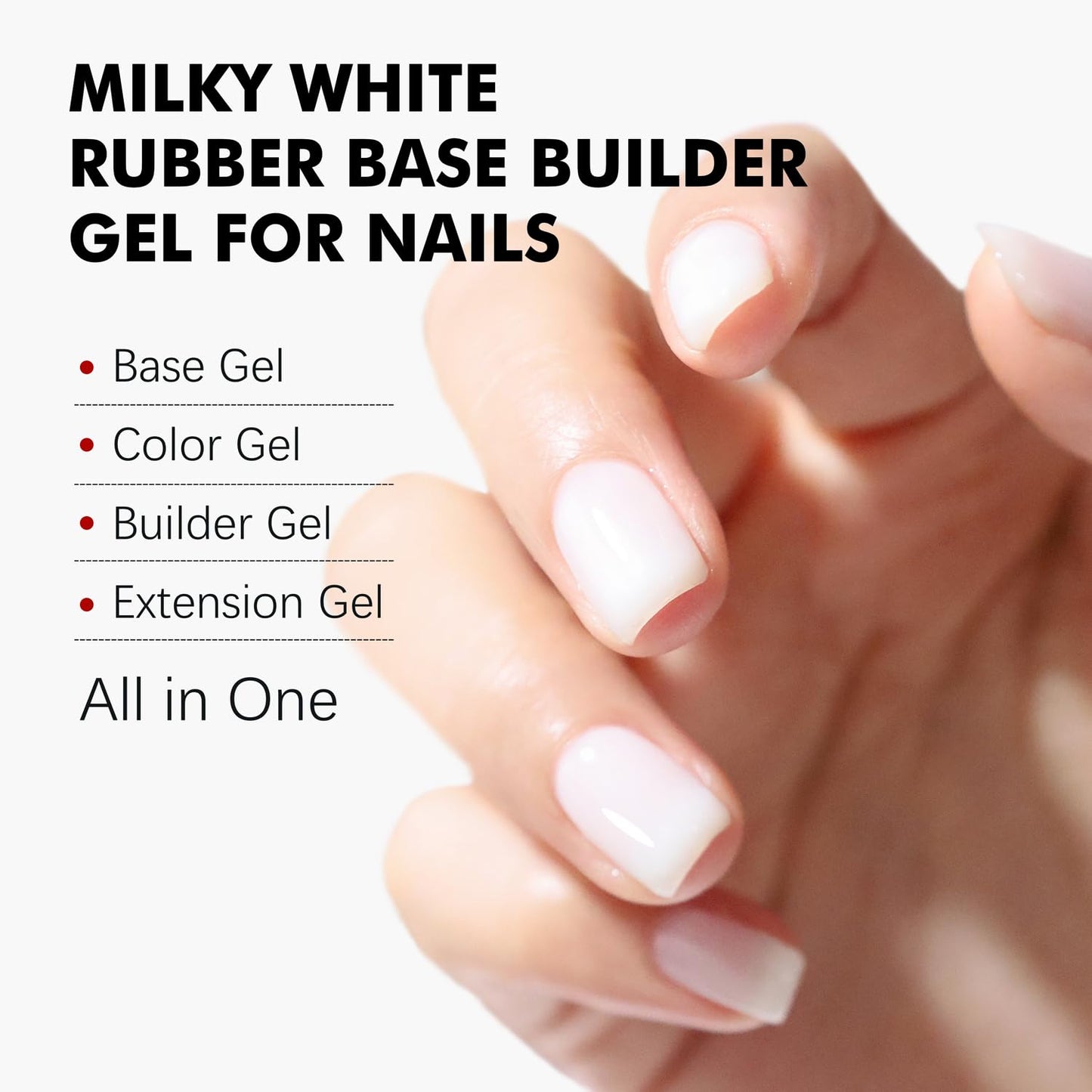 FZANEST Builder Gel for Nails, Milky White Gel Polish Rubber Base For Nails Strengthener Extension Apex Building Repair UV LED Color Base Nail Polish in Bottle-Velvo Beauty