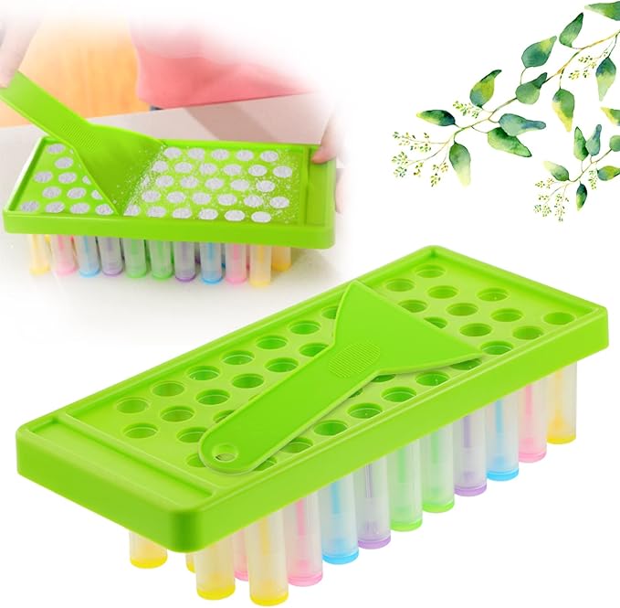 Maitys 2 Sets Lip Balm Tray and Spatula Portable Lip Balm Filling Tray and Spatula Set Lip Balm Tube Holder Lip Balm Tubes Tray Lip Balm Containers Lip Gloss Making Kit(Green)-Velvo Beauty