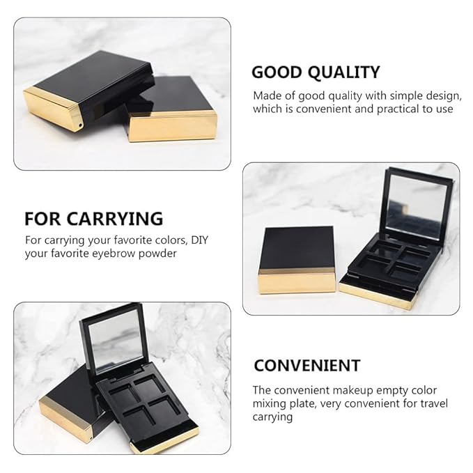 Empty Makeup Palette 2PCS Eyeshadow Makeup Palette with Mirror Plastic Cosmetic Storage Case for Makeup Eyeshadow Lipstick-Velvo Beauty