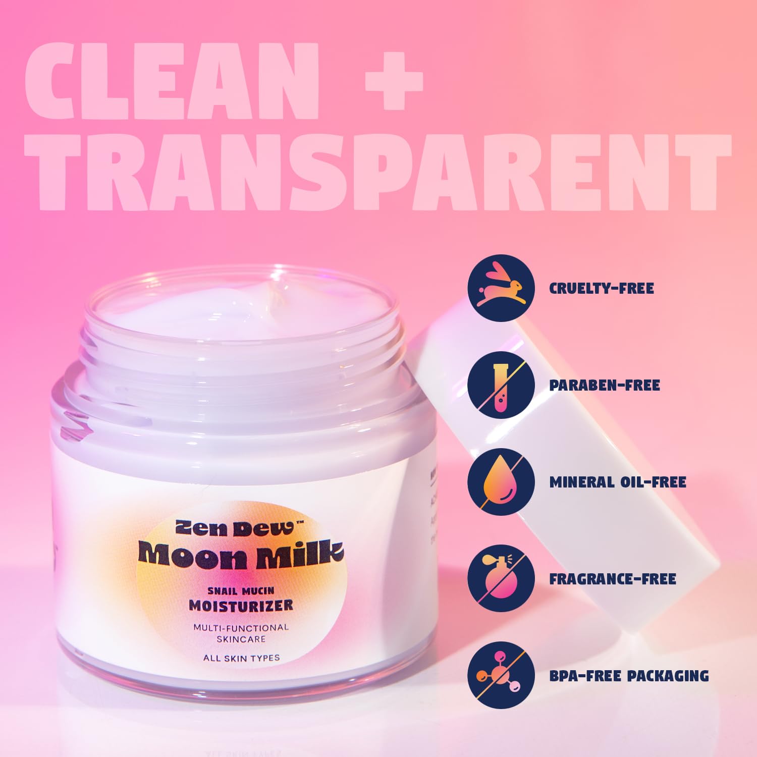 Moon Milk Snail Mucin Moisturizer Gel Cream 3.52 Oz - Blue Light Skin Defense - Korean Snail Mucin Serum Cream that Replenishes Moisture & Leaves Skin Brighter, Plumper, Soothed & Smooth - 2 Pack-Velvo Beauty