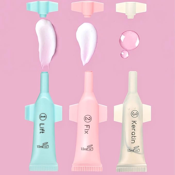 Lash Lift Kit Eyebrow Perm Kit Perm&Setting Lotion Set | Disposable large capacity 1.5ml lotion tube for Lash Lift Kit & Eyebrow Lamination Fast Acting 3-Step Lifting, Fixing Lotions with-Velvo Beauty
