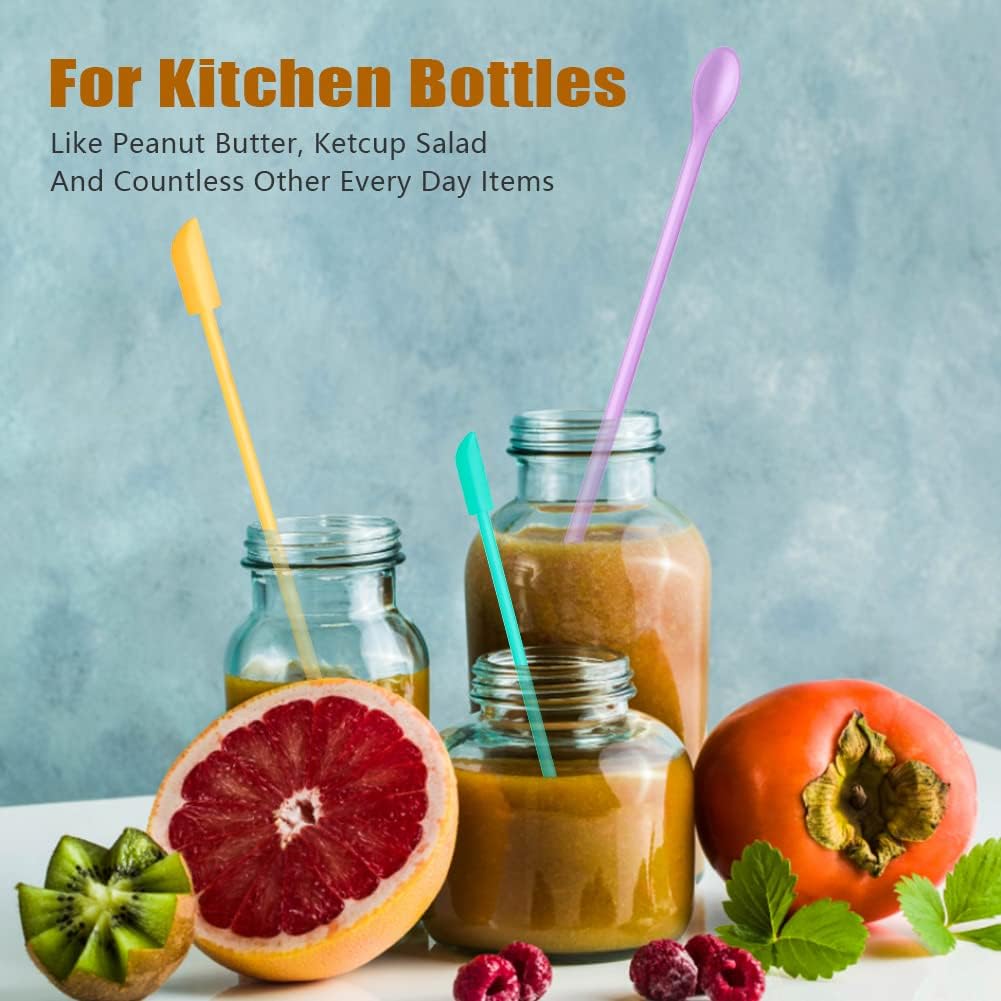 Silicone Spatula Set (6Pcs) - Mini Scraper Tool for Beauty & Food （Reach Every Last Drop - Multi-Size Spatulas for Makeup Jars, Lotion Bottles & Kitchen Containers）-Velvo Beauty