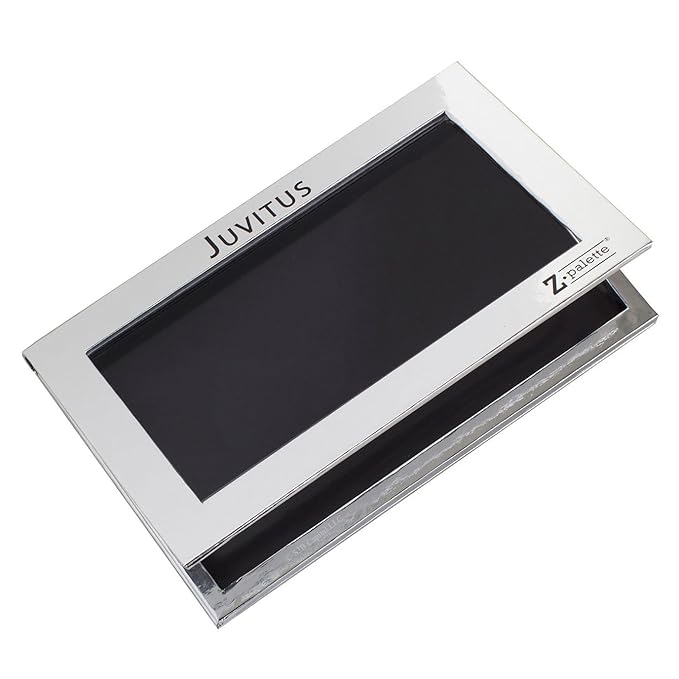 Z Palette Large Metallic Collection (Metallic Silver) with 20 Piece Metal Stickers - Made Exclusively for JUVITUS-Velvo Beauty