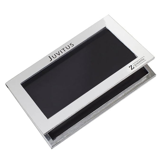 Z Palette Large Metallic Collection (Metallic Silver) with 20 Piece Metal Stickers - Made Exclusively for JUVITUS-Velvo Beauty
