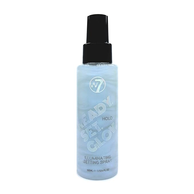 W7 Ready Set Glow Makeup Setting Spray - Shimmer Finish - Long-Lasting, Ultra-Fine Formula (Holo)-Velvo Beauty