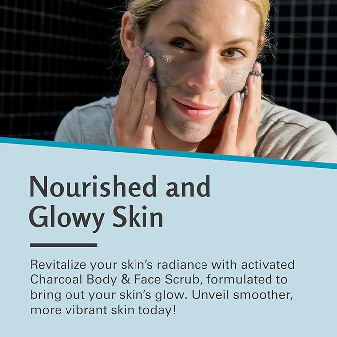 Exfoliating Charcoal Scrub with Collagen & Stem Cells – Salt Scrub for Body Toning, Cellulite, Armpit Detox, and Skin Smoothing for Face, Feet, and Body by M3 Naturals.-Velvo Beauty