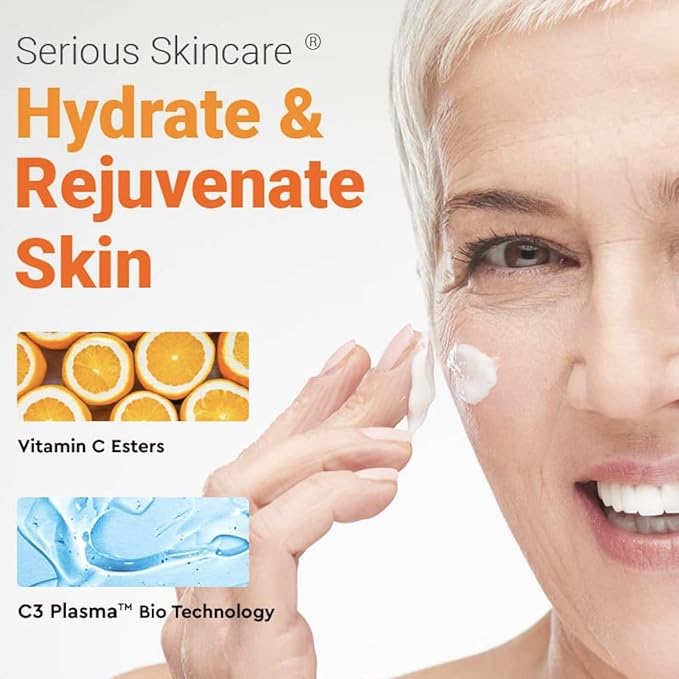 Serious Skincare - C3 Vitamin C Ester Eye Beauty Treatment with Hyaluronic Acid - For Dull & Dry Under Eyes - Soothing C3 Plasma Gel Formula for Fine Lines, Wrinkles, Discoloration - 0.5 oz.-Velvo Beauty