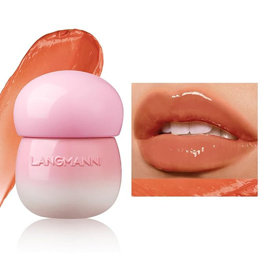 Glow Lip Balm Plumping Moisturizing Lip Balm For Dry, Chapped Lips, Sheer Tint Color, High Shiny Lip Gloss Non-stick Lip Stian Lipstick, Lip Sleeping Mask Nourish & Hydrate Tinted Lip Balm(4# Orange)-Velvo Beauty