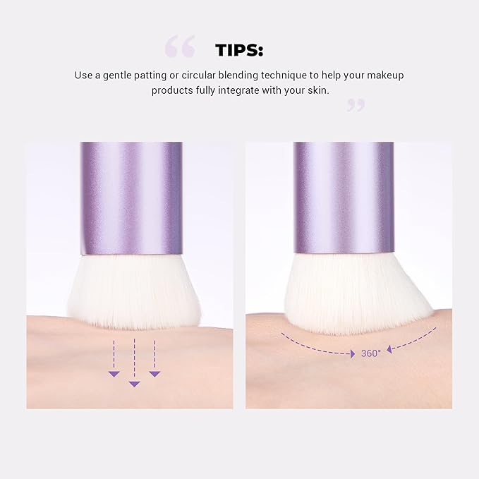 Jessup Foundation Brush for Liquid Makeup, Face Kabuki Makeup Brush for Contour Powder Blush and Bronzer, Ultra-Soft Fiber Perfect for Blending Liquid AS003-Velvo Beauty