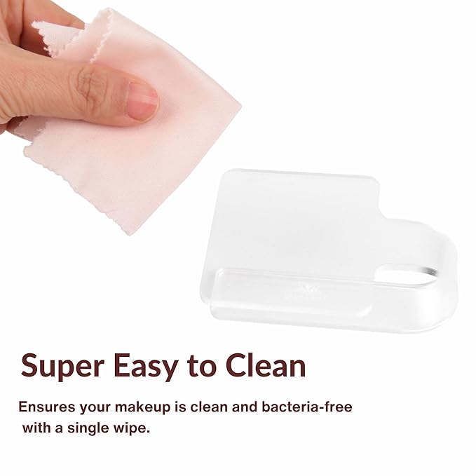 LilyLeaf Handheld Makeup Mixing Palette - Transparent Hand Tray for Mixing Foundation - Clear Acrylic Blending Plate for Makeup Lovers and Professionals with Cute Storage Bag (M)-Velvo Beauty