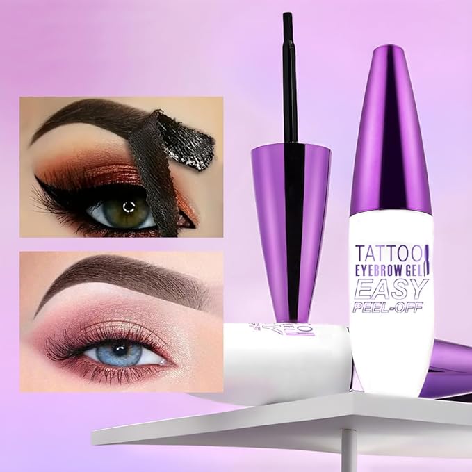 2Pcs Gray Brown Peel Off Brow Tint Gel - Waterproof & Sweatproof Tattoo Effect, Transfer-Resistant Multi-Day Wear, All Skin Types Mother’s Day Gift Set-Velvo Beauty